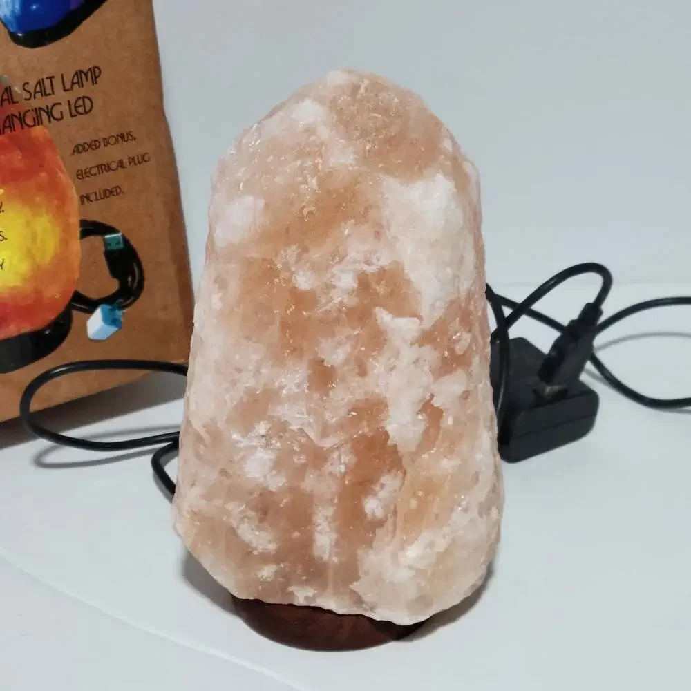 Ancient™ Salt Natural Salt Lamp USB Changing LED Colors With Plug 4 Lbs